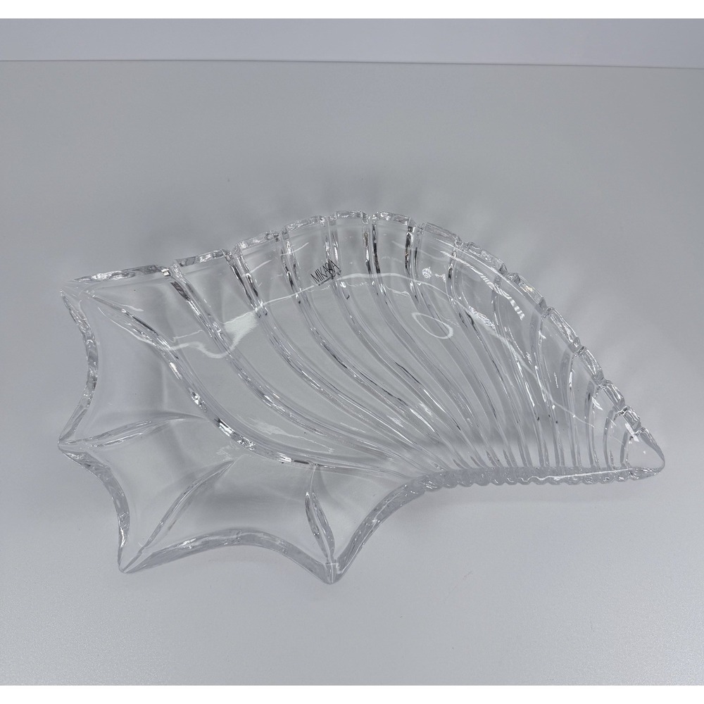 Mikasa Clear crystal shell Candy Dish Trinket Tray Vintage Serving Dish - Picture 2 of 6